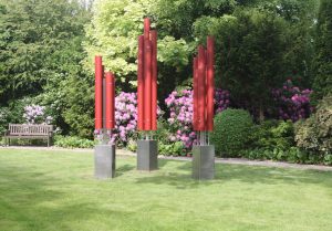 Vind & Vand 2017, permanent lydskulptur i parken v Gimsinghoved Kunstcenter Struer. Spiller når der er publikum i nærheden kl 10 - 18 (vinter kl 9 -17)
